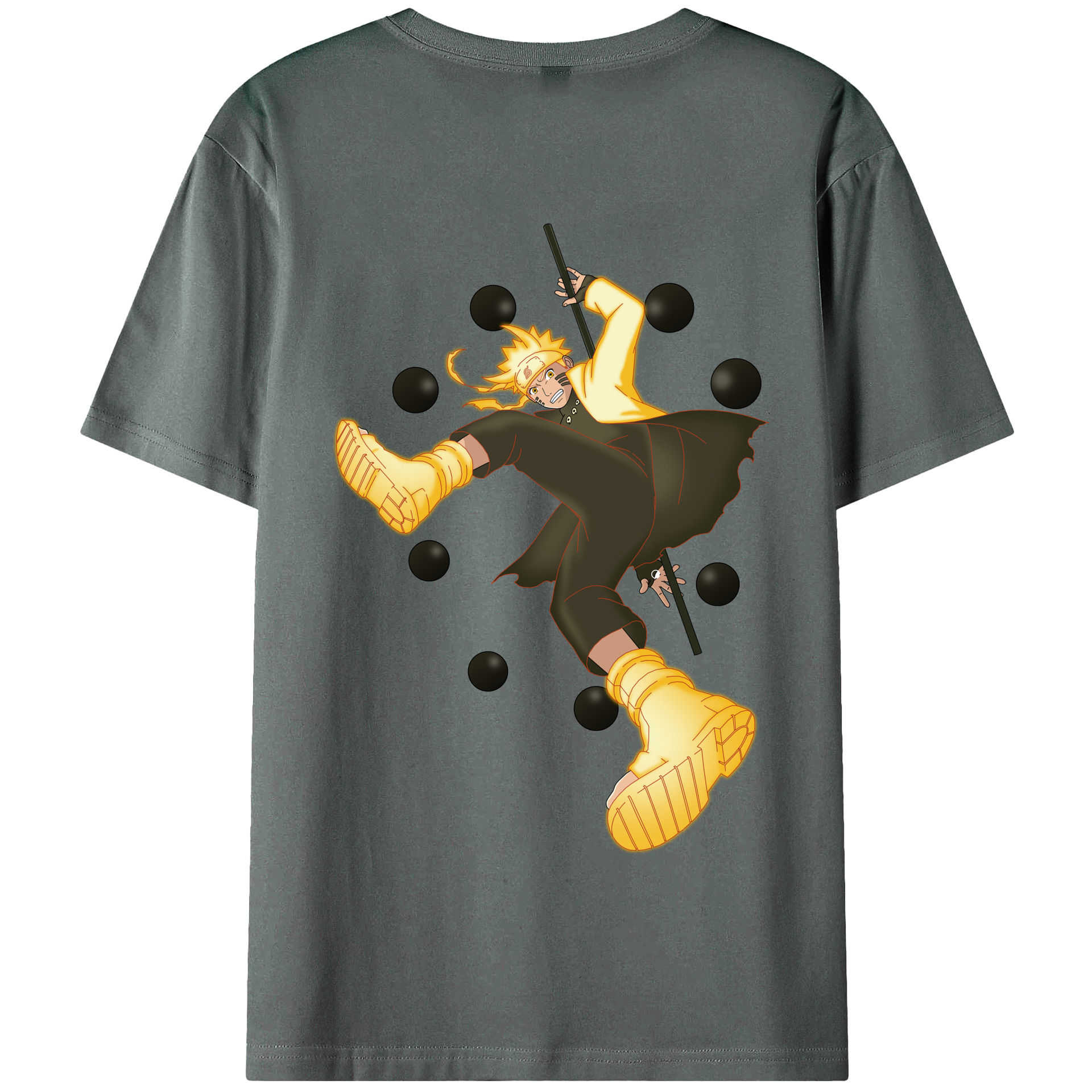 （画像用） NARUTO -ナルト- うずまき ナルト Uzumaki Naruto 綿100％半袖Tシャツ（背面プリント）